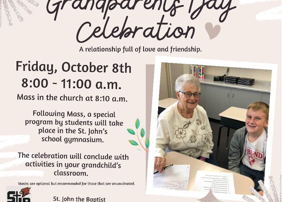 StJB to Celebrate Grandparents Day – October 8th