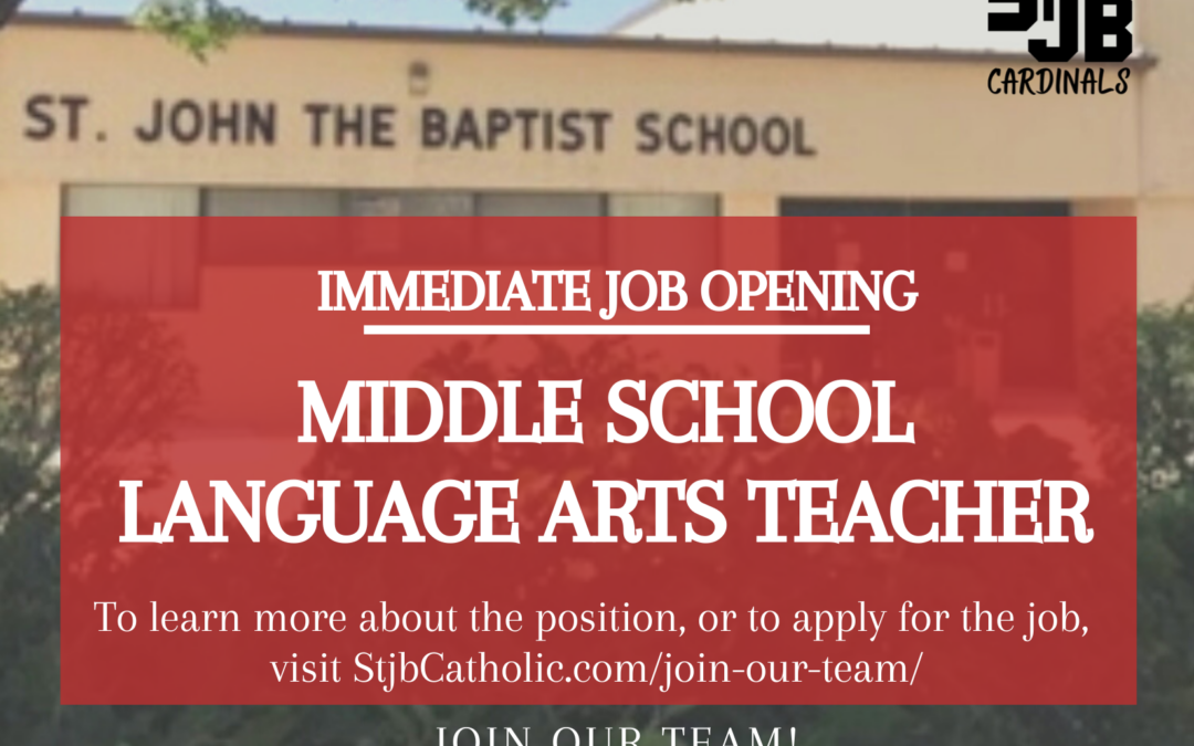 Immediate Job Opening – Middle School Language Arts Teacher