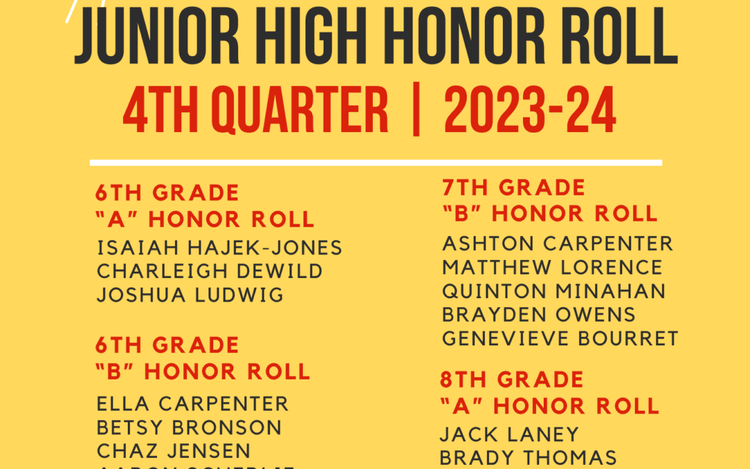 Junior High 4th Quarter Honor Roll
